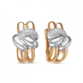 Золотые серьги КЮЗ Del'ta Dдф120525р с фианитом Dдф120525р фото