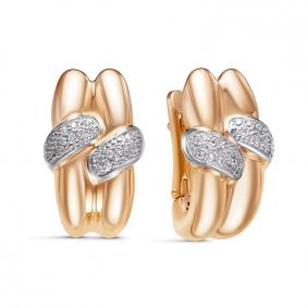 Золотые серьги КЮЗ Del'ta Dдф120527р с фианитом Dдф120527р фото