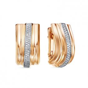 Золотые серьги КЮЗ Del'ta Dдф120528р с фианитом Dдф120528р фото