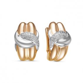 Золотые серьги КЮЗ Del'ta Dдф120533р с фианитом Dдф120533р фото