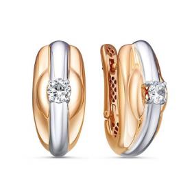Золотые серьги КЮЗ Del'ta Dдф120598р с фианитом Dдф120598р фото