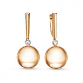 Золотые серьги КЮЗ Del'ta Dдф120604р с фианитом Dдф120604р фото