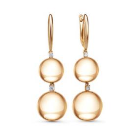 Золотые серьги КЮЗ Del'ta Dдф120607р с фианитом Dдф120607р фото