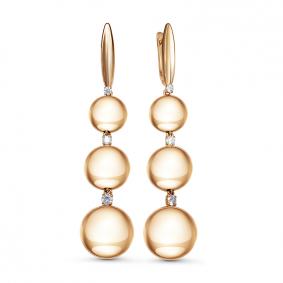 Золотые серьги КЮЗ Del'ta Dдф120608р с фианитом Dдф120608р фото