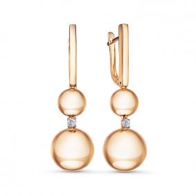 Золотые серьги КЮЗ Del'ta Dдф120613р с фианитом Dдф120613р фото