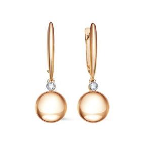 Золотые серьги КЮЗ Del'ta Dдф120617р с фианитом Dдф120617р фото