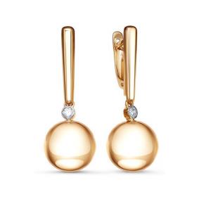 Золотые серьги КЮЗ Del'ta Dдф120623р с фианитом Dдф120623р фото