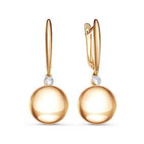 Золотые серьги КЮЗ Del'ta Dдф120624р с фианитом Dдф120624р фото