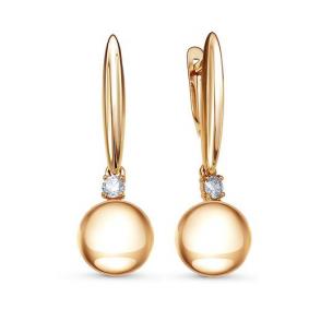 Золотые серьги КЮЗ Del'ta Dдф120641р с фианитом Dдф120641р фото