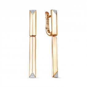 Золотые серьги КЮЗ Del'ta Dдф120984р с фианитом Dдф120984р фото