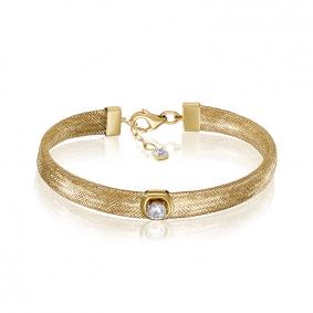 Браслет из лимонного золота КЮЗ Del'ta Dдф770955рл с фианитом Dдф770955рл фото