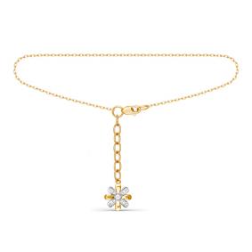 Браслет из лимонного золота на ногу КЮЗ Del'ta с фианитом Dл015098 Dл015098 фото