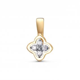Золотая подвеска КЮЗ Del'ta Dл0304475 с фианитом Dл0304475 фото