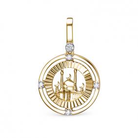 Подвеска из лимонного золота КЮЗ Del'ta Dл0305324 с фианитом Dл0305324 фото