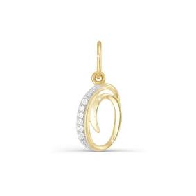 Подвеска-буква О из лимонного золота КЮЗ Del'ta с фианитом Dл030737 Dл030737 фото