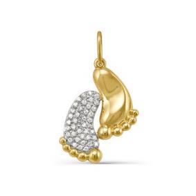 Золотая подвеска КЮЗ Del'ta Dл031174 с фианитом Dл031174 фото