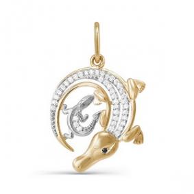 Подвеска из лимонного золота КЮЗ Del'ta Dл031230 с фианитом Dл031230 фото
