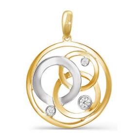 Подвеска из лимонного золота КЮЗ Del'ta Dл031713 с фианитом Dл031713 фото