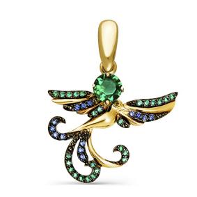 Подвеска из лимонного золота КЮЗ Del'ta Dл034133 с фианитом Dл034133 фото