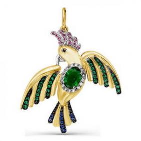 Подвеска из лимонного золота КЮЗ Del'ta Dл034143 с фианитом Dл034143 фото