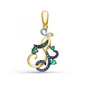 Подвеска из лимонного золота КЮЗ Del'ta Dл034145 с фианитом Dл034145 фото