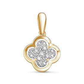 Золотая подвеска КЮЗ Del'ta Dл035731 с фианитом Dл035731 фото