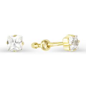 Золотые серьги КЮЗ Del'ta Dл050013 с фианитом Dл050013 фото