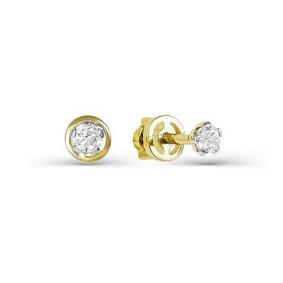 Серьги из лимонного золота КЮЗ Del'ta Dл050236 с фианитом Dл050236 фото