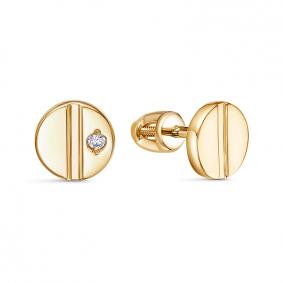 Серьги из лимонного золота КЮЗ Del'ta Dл0503542 с фианитом Dл0503542 фото