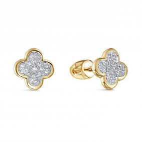 Серьги из лимонного золота КЮЗ Del'ta Dл0503968 с фианитом Dл0503968 фото