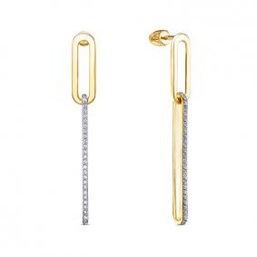 Серьги из лимонного золота КЮЗ Del'ta Dл0504608 с фианитом Dл0504608 фото