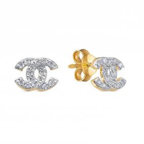 Серьги из лимонного золота КЮЗ Del'ta Dл0504655 с фианитом Dл0504655 фото