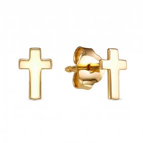 Серьги-кресты из лимонного золота КЮЗ Del'ta Dл0504887 Dл0504887 фото