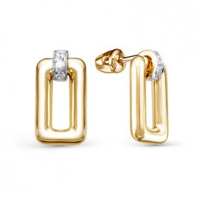 Серьги из лимонного золота КЮЗ Del'ta Dл0505334 с фианитом Dл0505334 фото