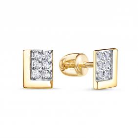 Серьги из лимонного золота КЮЗ Del'ta Dл0506119 с фианитом Dл0506119 фото