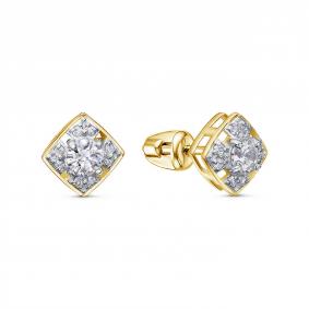 Серьги из лимонного золота КЮЗ Del'ta Dл0506751 с фианитом Dл0506751 фото