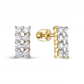 Серьги из лимонного золота КЮЗ Del'ta Dл0507208 с фианитом Dл0507208 фото