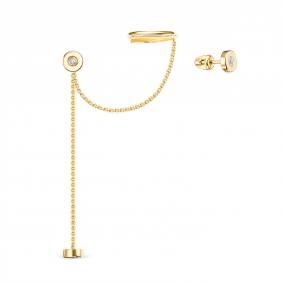 Золотые серьги КЮЗ Del'ta Dл0507491 с фианитом Dл0507491 фото