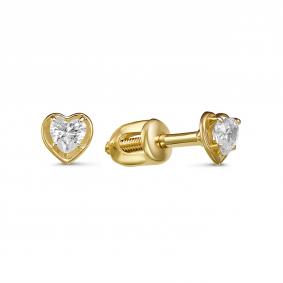 Серьги из лимонного золота КЮЗ Del'ta Dл050897 с фианитом Dл050897 фото
