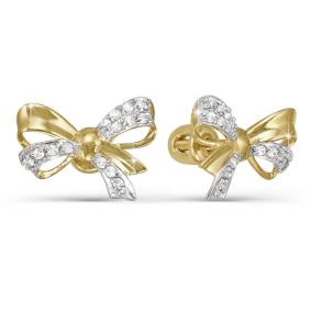 Серьги из лимонного золота КЮЗ Del'ta Dл052588 с фианитом Dл052588 фото