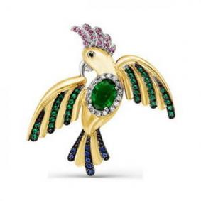 Брошь из лимонного золота КЮЗ Del'ta Dл064143 с фианитом Dл064143 фото