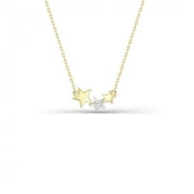 Колье из лимонного золота КЮЗ Del'ta Dл070079 с фианитом Dл070079 фото