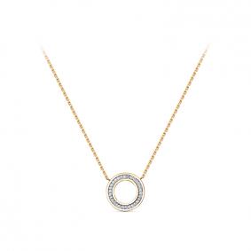 Колье из лимонного золота КЮЗ Del'ta Dл0702703 с фианитом Dл0702703 фото