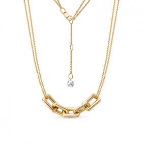 Колье из лимонного золота КЮЗ Del'ta Dл0705192 с фианитом Dл0705192 фото