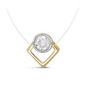 Колье из лимонного золота КЮЗ Del'ta Dл070628 с фианитом Dл070628 фото