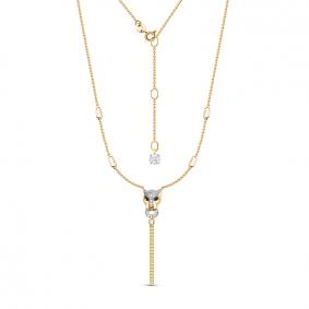 Колье из лимонного золота КЮЗ Del'ta Dл0707384 с фианитом Dл0707384 фото