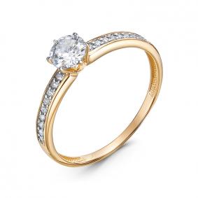 Кольцо из лимонного золота КЮЗ Del'ta Dл1101524 с фианитом Dл1101524 фото