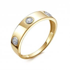 Кольцо из лимонного золота КЮЗ Del'ta Dл1102569 с фианитом Dл1102569 фото