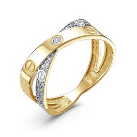 Кольцо из лимонного золота КЮЗ Del'ta Dл1102601 с фианитом Dл1102601 фото