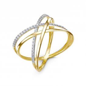 Кольцо из лимонного золота КЮЗ Del'ta Dл1102783 с фианитом Dл1102783 фото